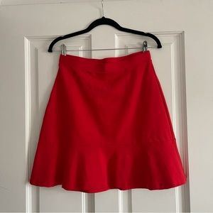 Ann Taylor Loft a line flounce red skirt